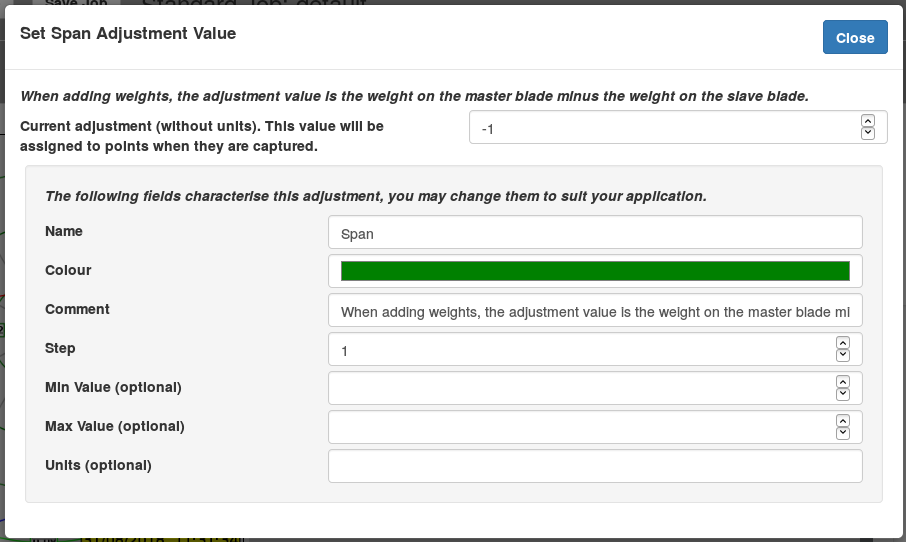 Span Adjustment Settings